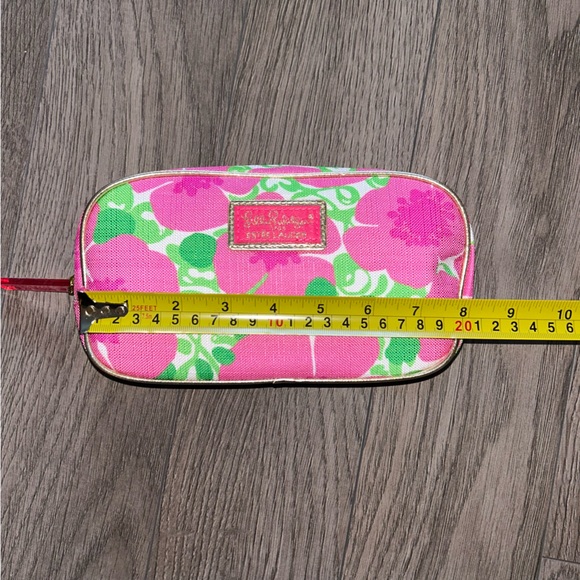 Lilly Pulitzer Estée Lauder Cosmetic Zip Pouch Bag Pencil Case Pink Green Floral - Picture 7 of 10